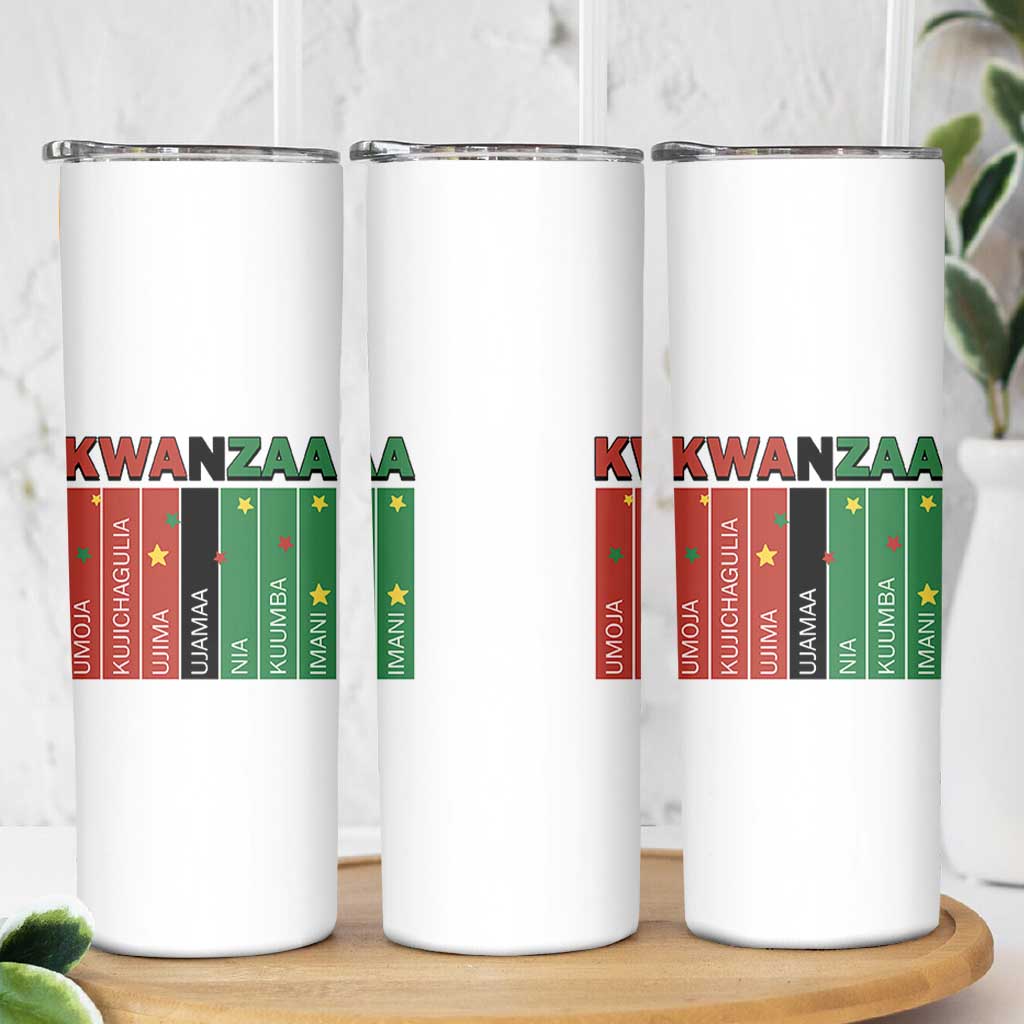 Light Of Kwanzaa Skinny Tumbler Nguzo Saba African Heritage Gift - Wonder Print Shop