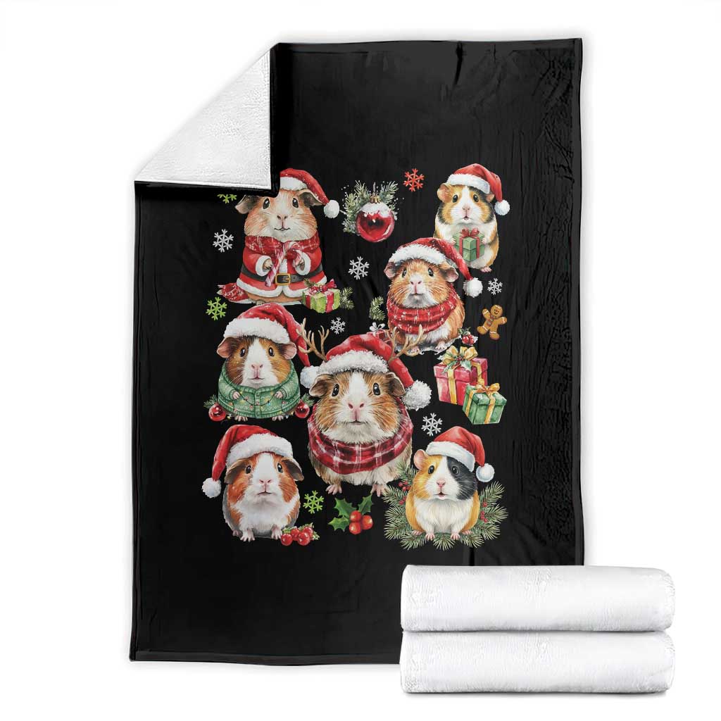 Funny Santa Cavy Squad Throw Blanket Christmas Guinea Pig Gift - Wonder Print Shop