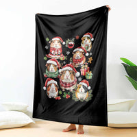 Funny Santa Cavy Squad Throw Blanket Christmas Guinea Pig Gift - Wonder Print Shop