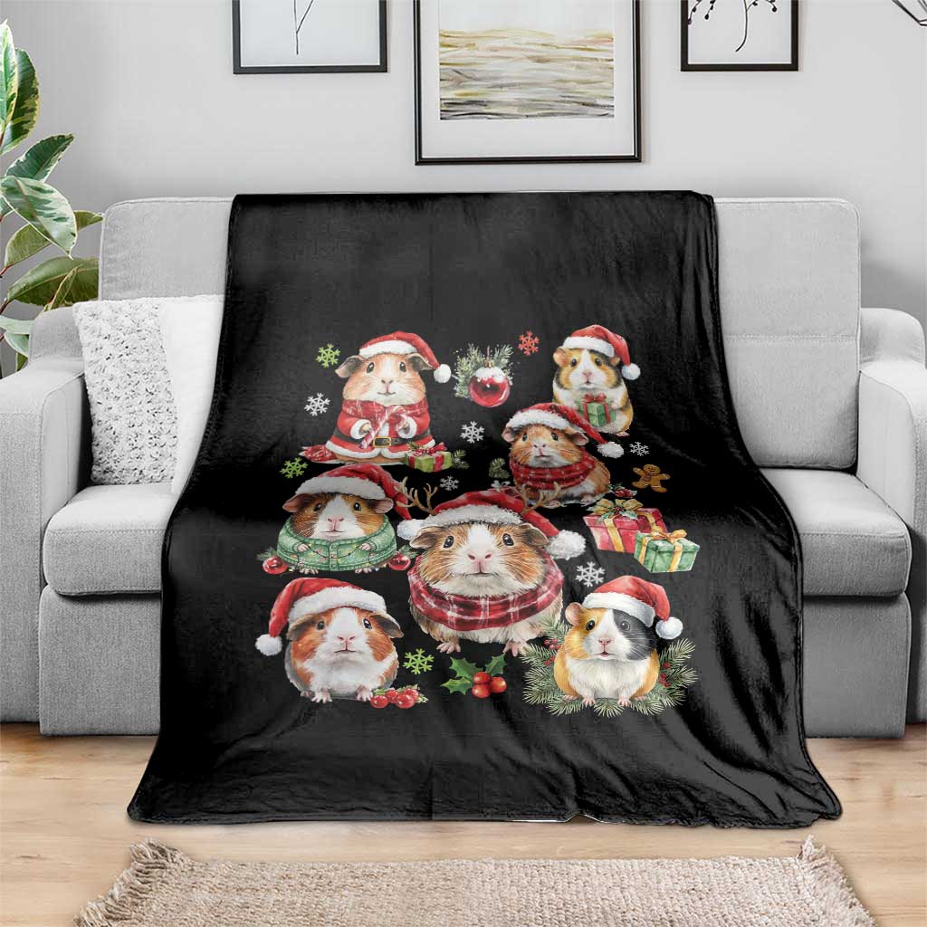 Funny Santa Cavy Squad Throw Blanket Christmas Guinea Pig Gift - Wonder Print Shop