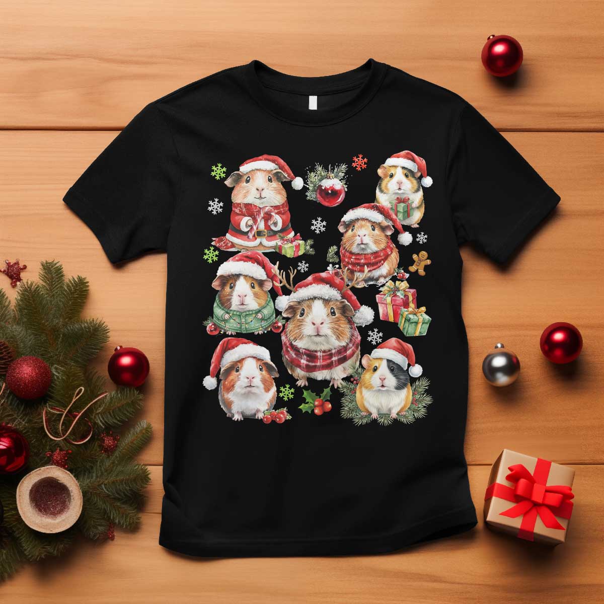 Funny Santa Cavy Squad T Shirt Christmas Guinea Pig Gift - Wonder Print Shop