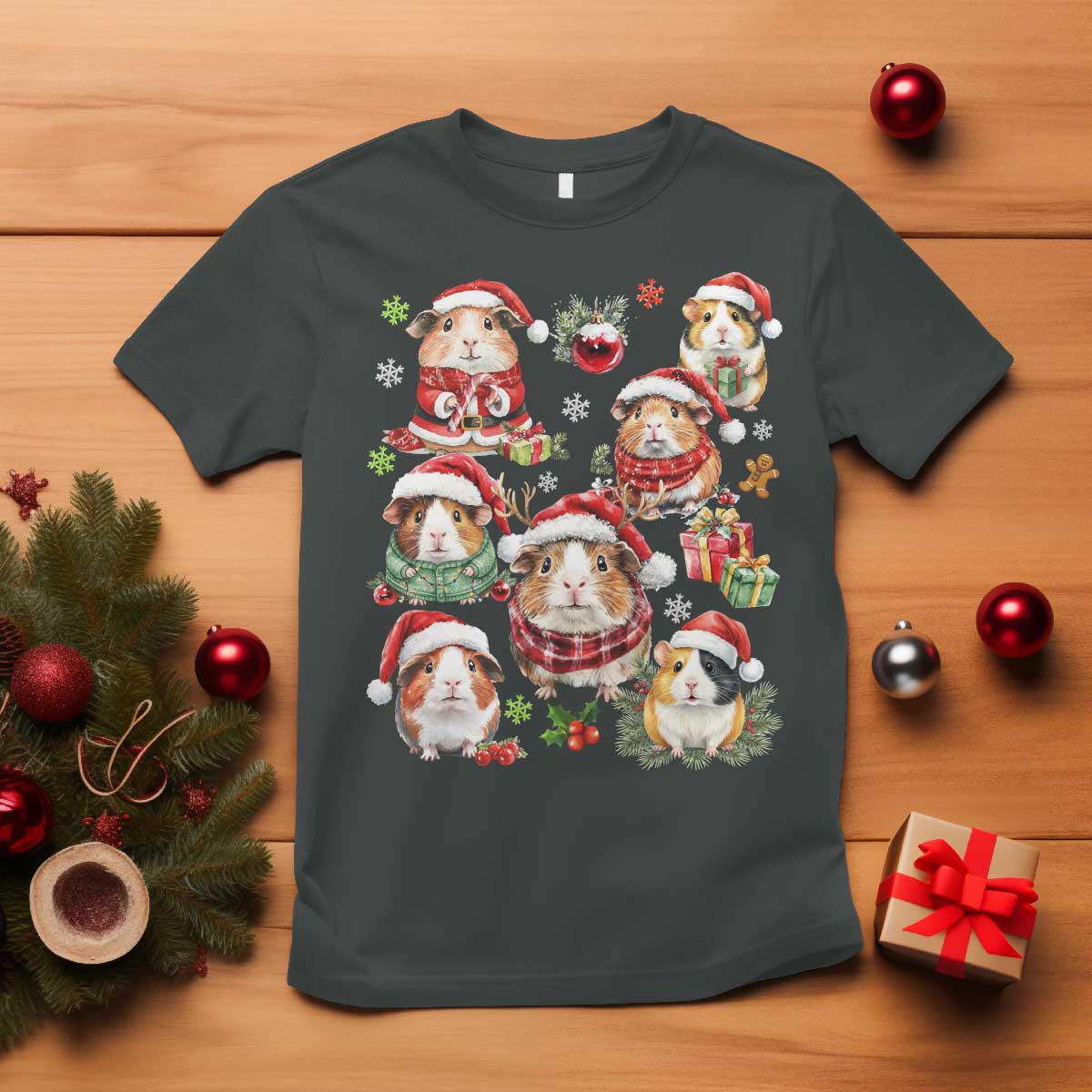 Funny Santa Cavy Squad T Shirt Christmas Guinea Pig Gift - Wonder Print Shop