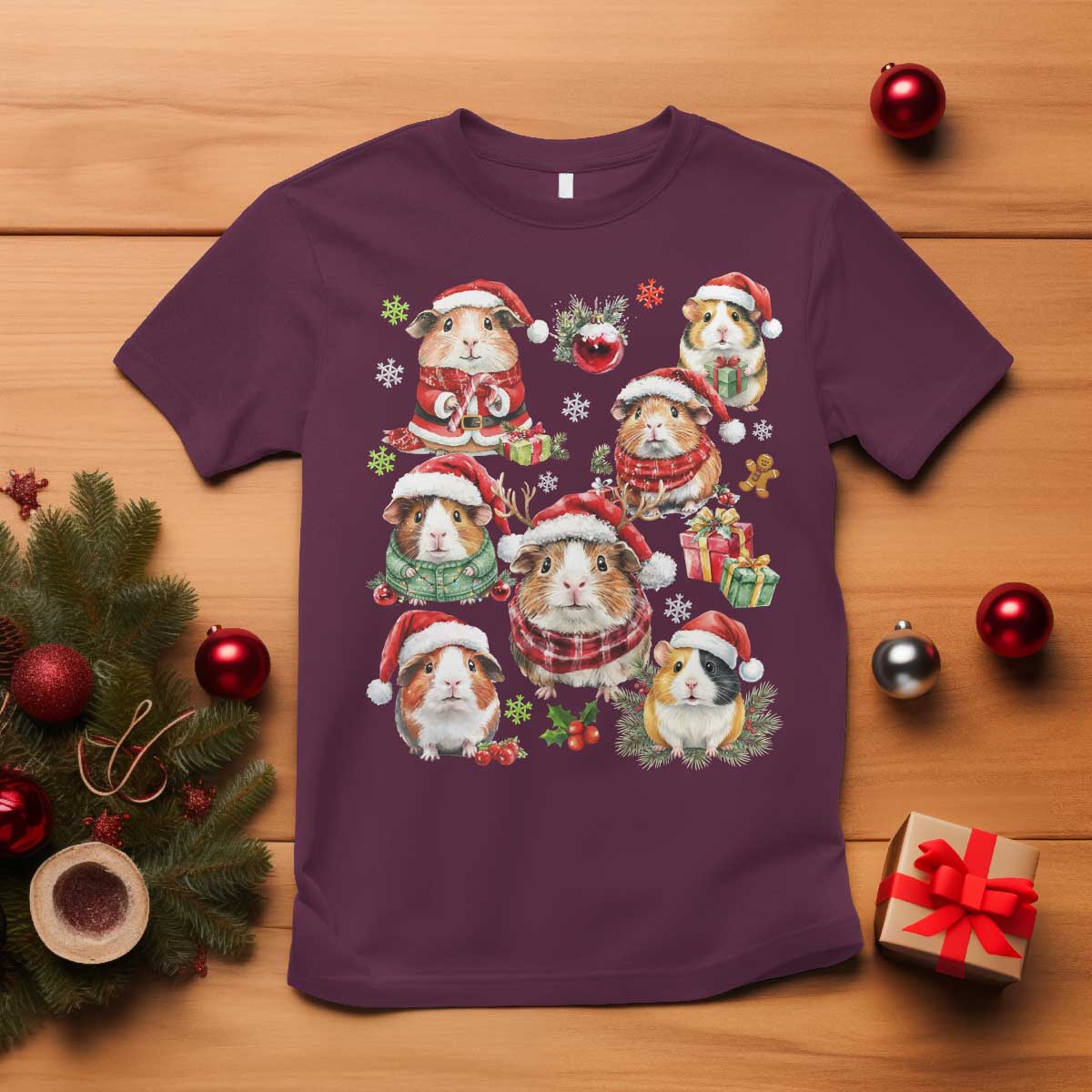 Funny Santa Cavy Squad T Shirt Christmas Guinea Pig Gift - Wonder Print Shop