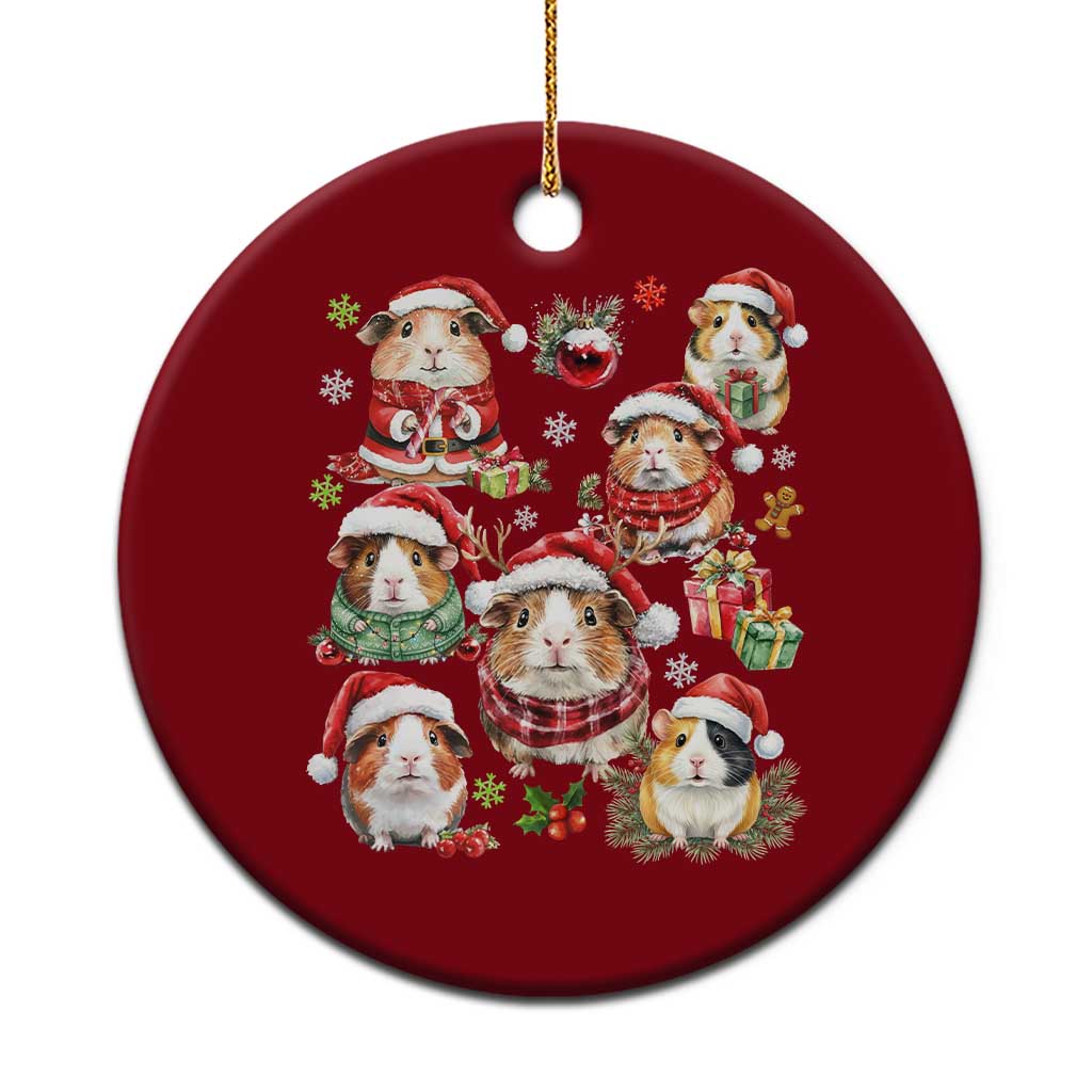 Funny Santa Cavy Squad Ceramic Ornament Christmas Guinea Pig Gift - Wonder Print Shop