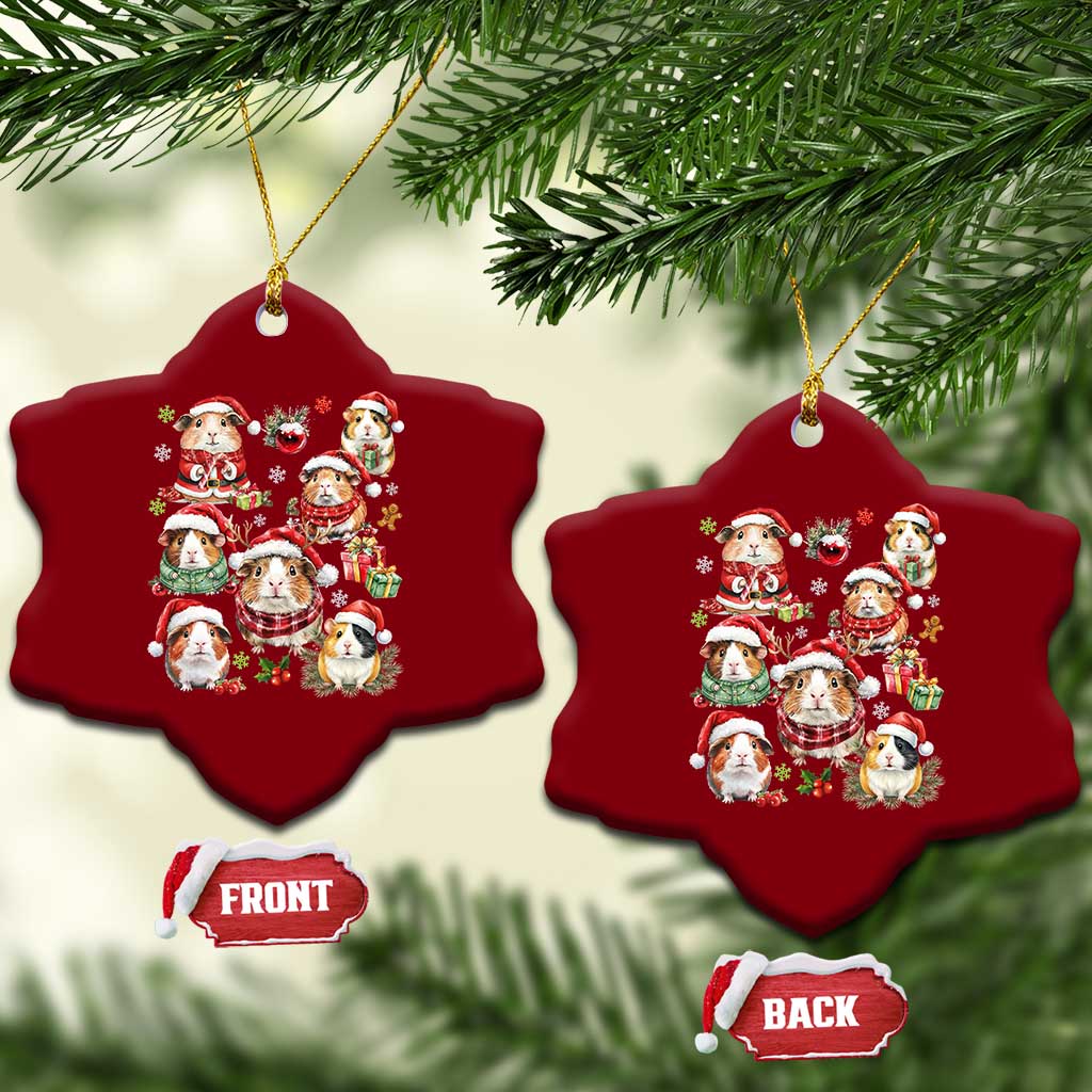 Funny Santa Cavy Squad Ceramic Ornament Christmas Guinea Pig Gift - Wonder Print Shop