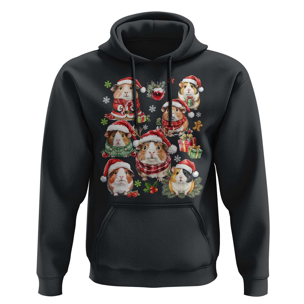 Funny Santa Cavy Squad Hoodie Christmas Guinea Pig Gift - undefined