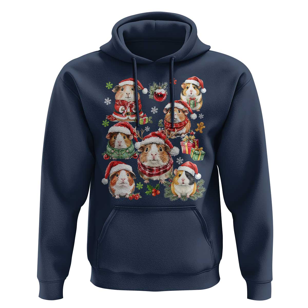 Funny Santa Cavy Squad Hoodie Christmas Guinea Pig Gift - undefined
