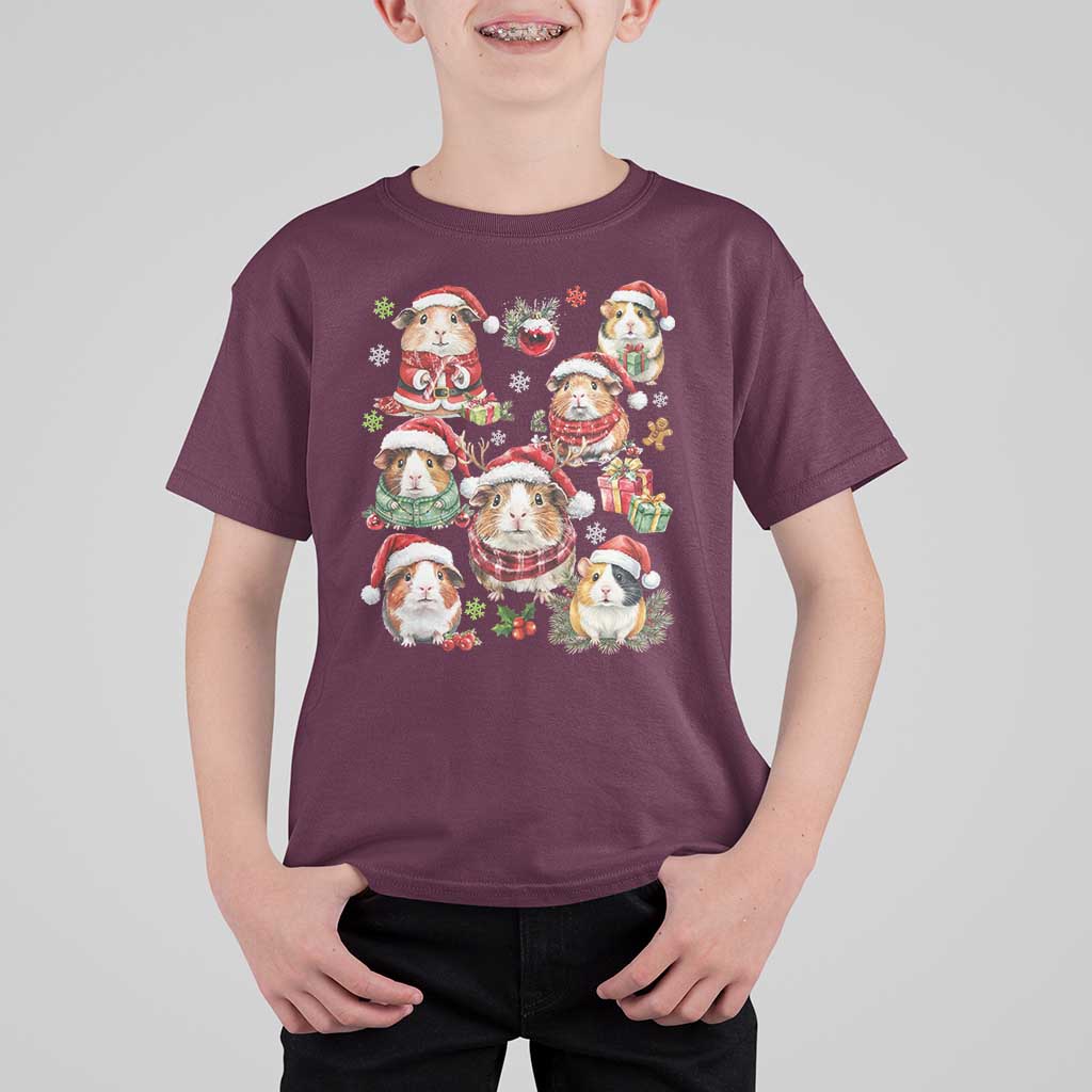 Funny Santa Cavy Squad T Shirt For Kid Christmas Guinea Pig Gift - Wonder Print Shop