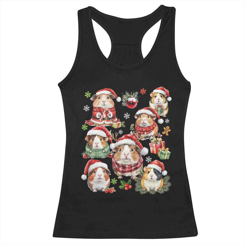 Funny Santa Cavy Squad Racerback Tank Top Christmas Guinea Pig Gift - Wonder Print Shop