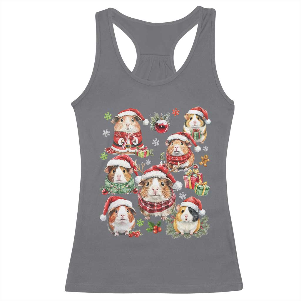 Funny Santa Cavy Squad Racerback Tank Top Christmas Guinea Pig Gift - Wonder Print Shop