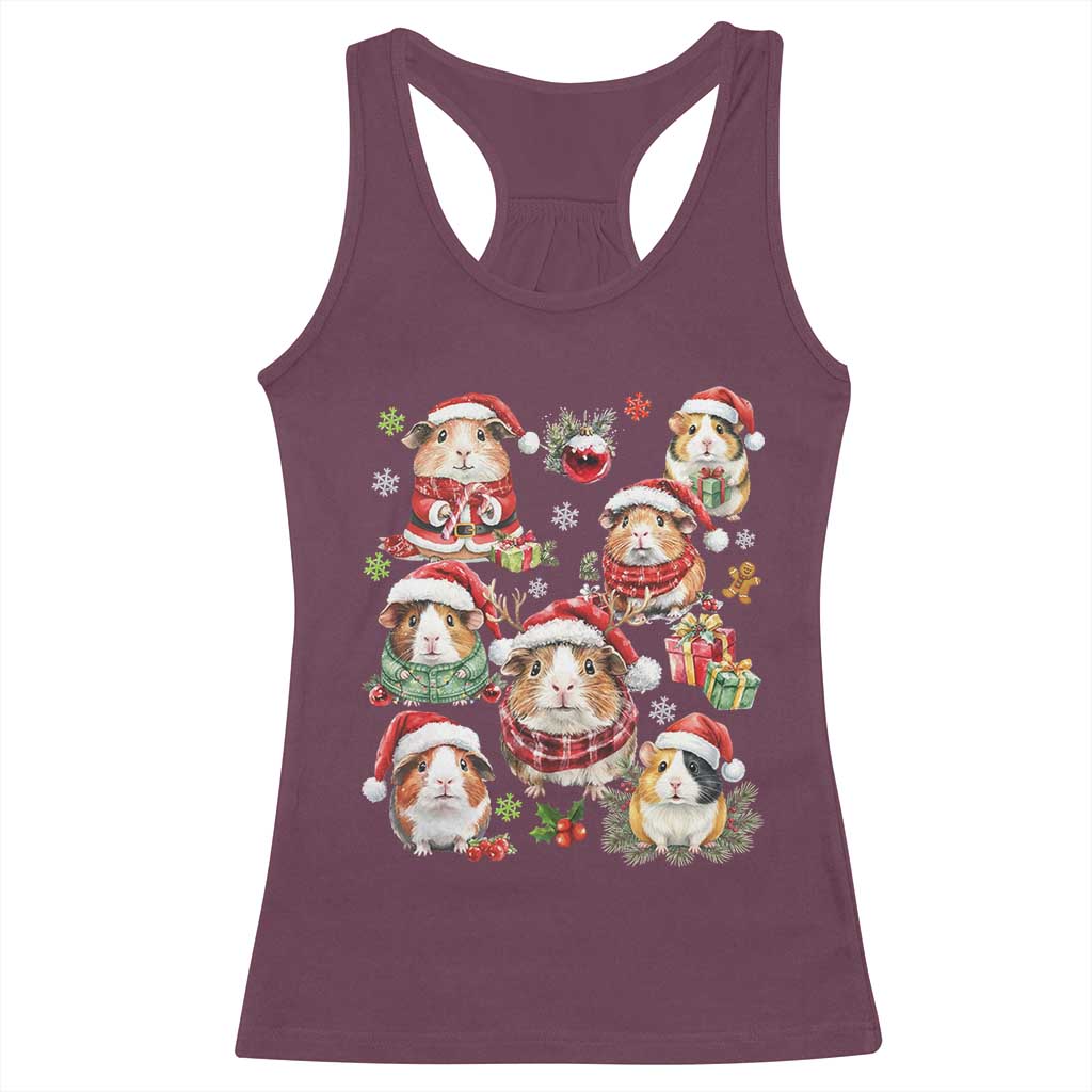 Funny Santa Cavy Squad Racerback Tank Top Christmas Guinea Pig Gift - Wonder Print Shop
