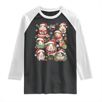 Funny Santa Cavy Squad Raglan Shirt Christmas Guinea Pig Gift - Wonder Print Shop