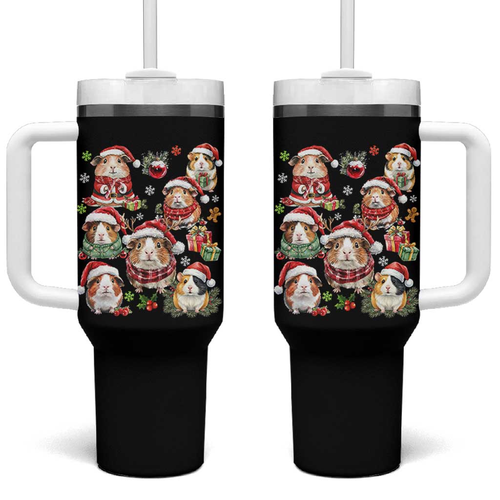 Funny Santa Cavy Squad Tumbler With Handle Christmas Guinea Pig Gift - Wonder Print Shop