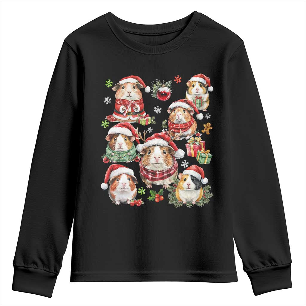Funny Santa Cavy Squad Youth Sweatshirt Christmas Guinea Pig Gift - Wonder Print Shop