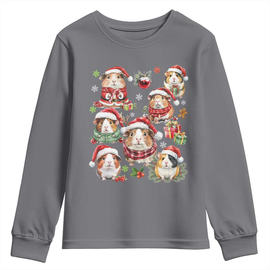 Funny Santa Cavy Squad Youth Sweatshirt Christmas Guinea Pig Gift - Wonder Print Shop