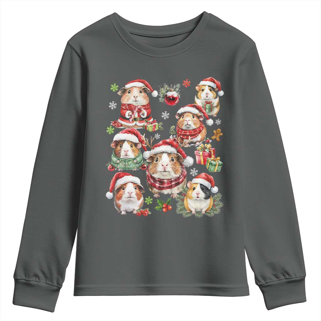 Funny Santa Cavy Squad Youth Sweatshirt Christmas Guinea Pig Gift - Wonder Print Shop