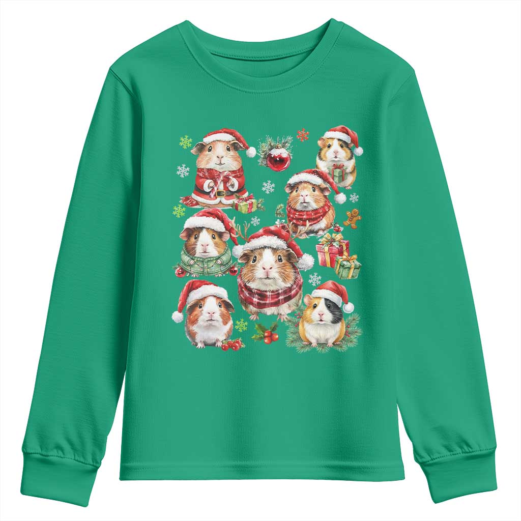 Funny Santa Cavy Squad Youth Sweatshirt Christmas Guinea Pig Gift - Wonder Print Shop