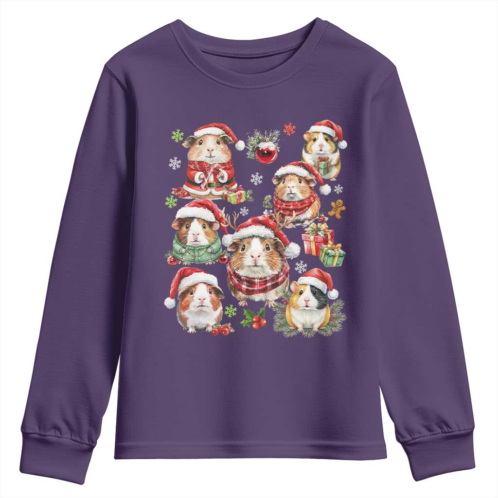 Funny Santa Cavy Squad Youth Sweatshirt Christmas Guinea Pig Gift - Wonder Print Shop