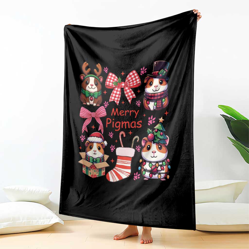 Merry Pigmas Throw Blanket Funny Guinea Pig Cavy Lover Holiday Gift - Wonder Print Shop