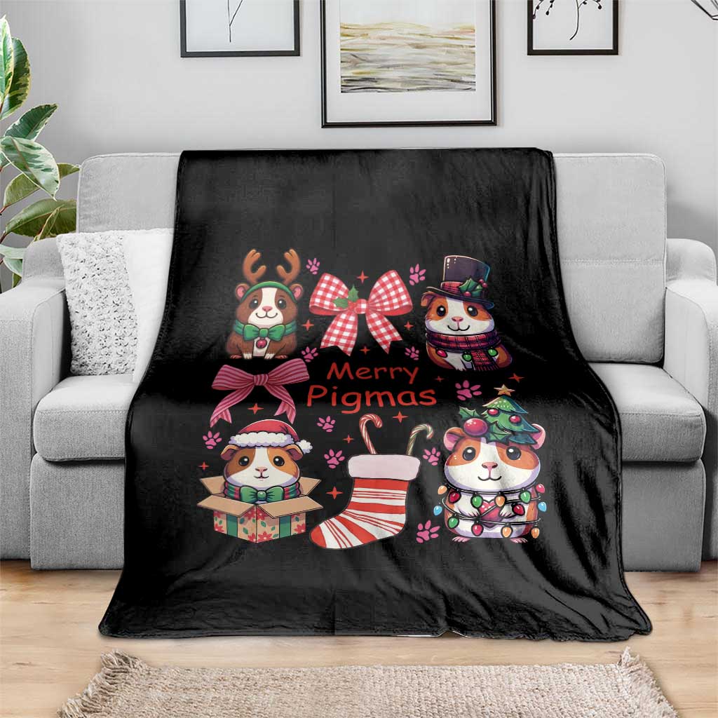 Merry Pigmas Throw Blanket Funny Guinea Pig Cavy Lover Holiday Gift - Wonder Print Shop