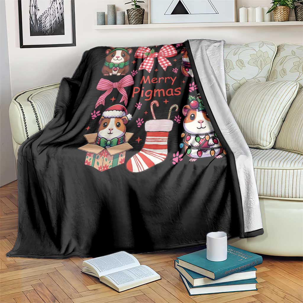 Merry Pigmas Throw Blanket Funny Guinea Pig Cavy Lover Holiday Gift - Wonder Print Shop