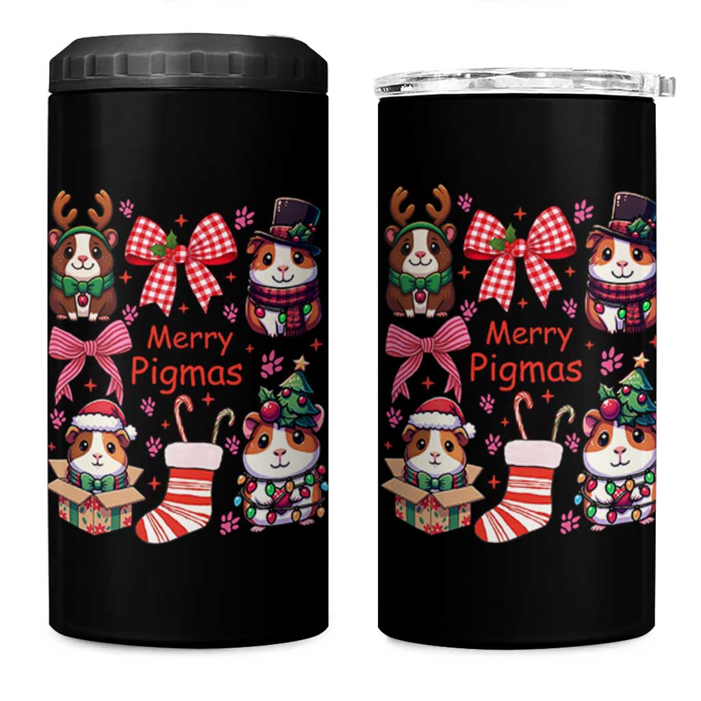 Merry Pigmas 4 in 1 Can Cooler Tumbler Funny Guinea Pig Cavy Lover Holiday Gift - Wonder Print Shop