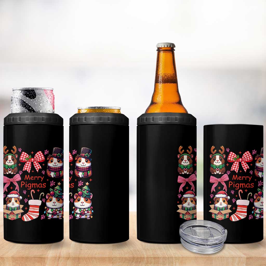 Merry Pigmas 4 in 1 Can Cooler Tumbler Funny Guinea Pig Cavy Lover Holiday Gift - Wonder Print Shop