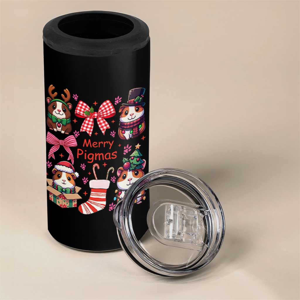 Merry Pigmas 4 in 1 Can Cooler Tumbler Funny Guinea Pig Cavy Lover Holiday Gift - Wonder Print Shop