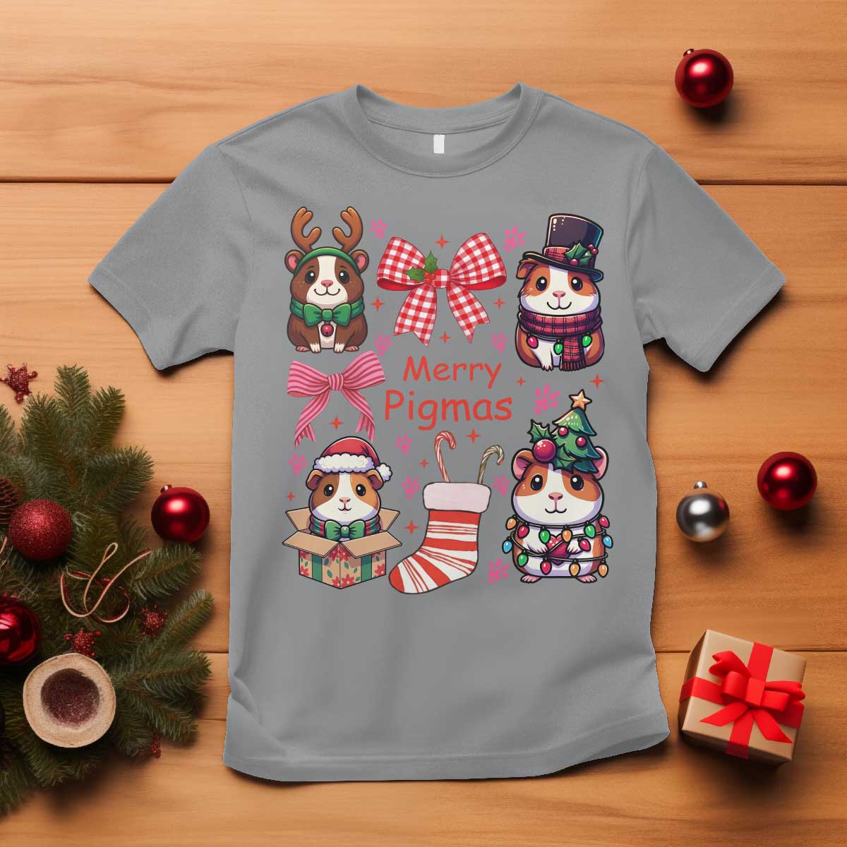 Merry Pigmas T Shirt Funny Guinea Pig Cavy Lover Holiday Gift - Wonder Print Shop