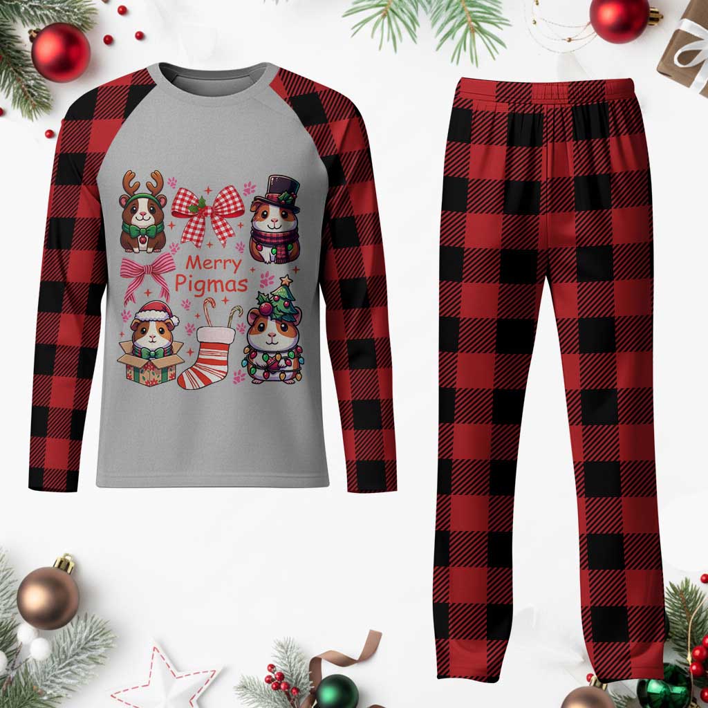 Merry Pigmas Plaid Pajama Set Funny Guinea Pig Cavy Lover Holiday Gift - Wonder Print Shop
