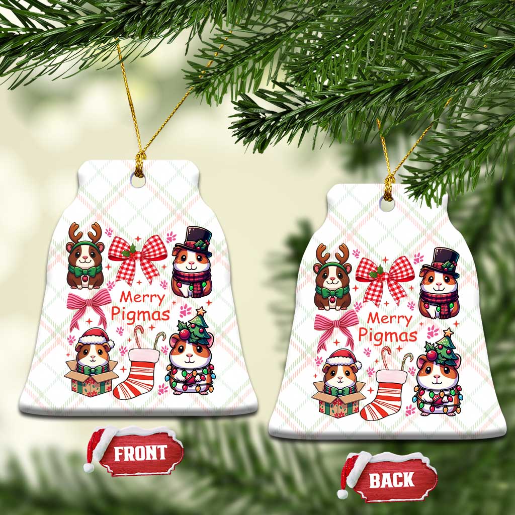 Merry Pigmas Ceramic Ornament Funny Guinea Pig Cavy Lover Holiday Gift - Wonder Print Shop