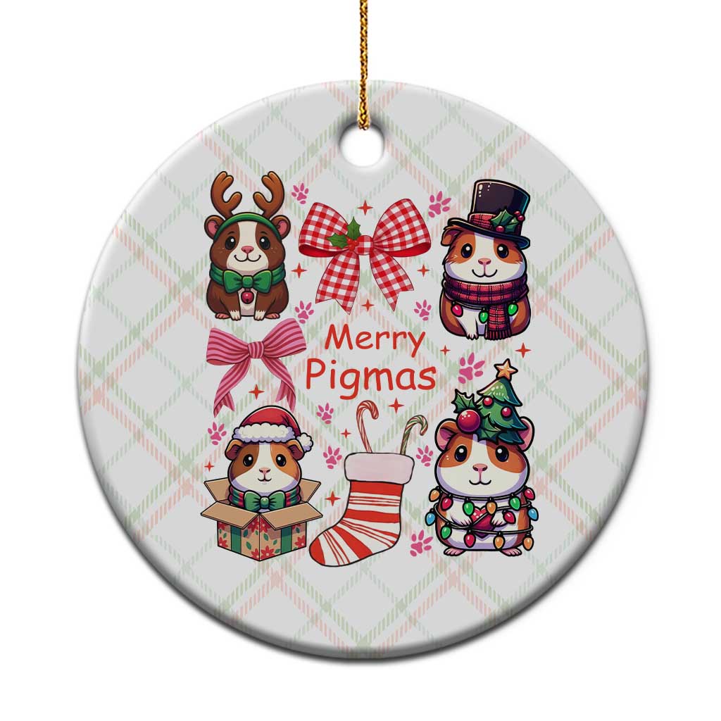 Merry Pigmas Ceramic Ornament Funny Guinea Pig Cavy Lover Holiday Gift - Wonder Print Shop