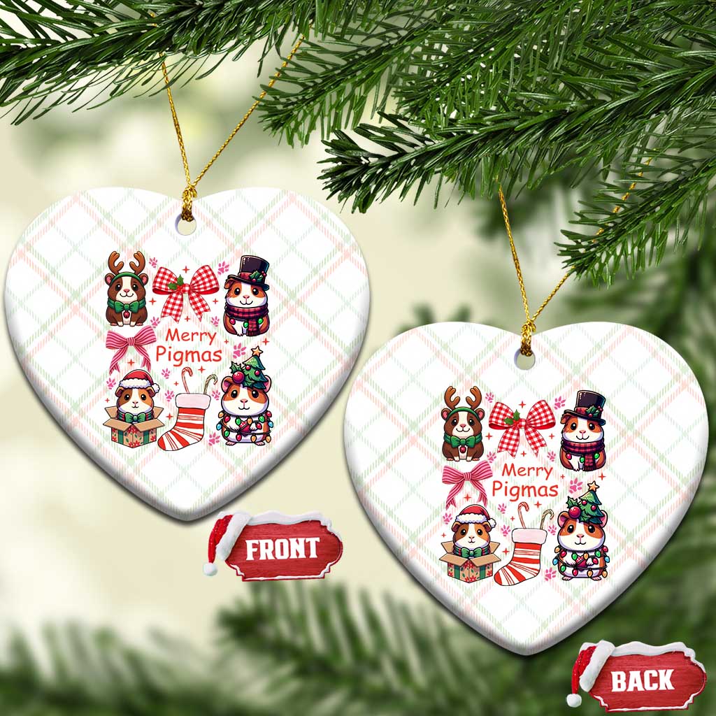 Merry Pigmas Ceramic Ornament Funny Guinea Pig Cavy Lover Holiday Gift - Wonder Print Shop