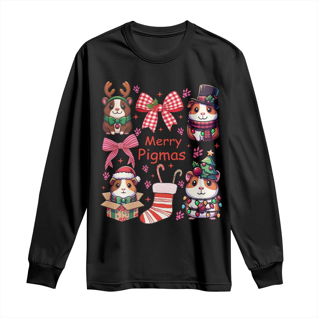 Merry Pigmas Long Sleeve Shirt Funny Guinea Pig Cavy Lover Holiday Gift - Wonder Print Shop