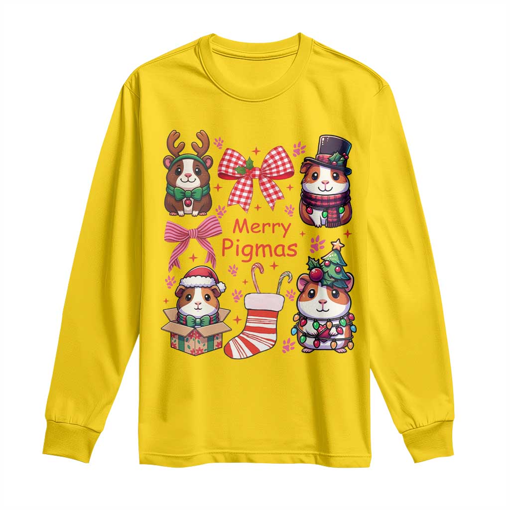 Merry Pigmas Long Sleeve Shirt Funny Guinea Pig Cavy Lover Holiday Gift - Wonder Print Shop