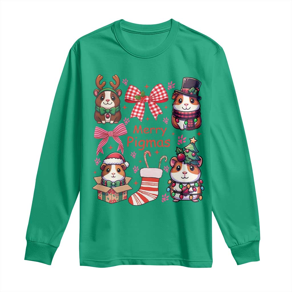 Merry Pigmas Long Sleeve Shirt Funny Guinea Pig Cavy Lover Holiday Gift - Wonder Print Shop