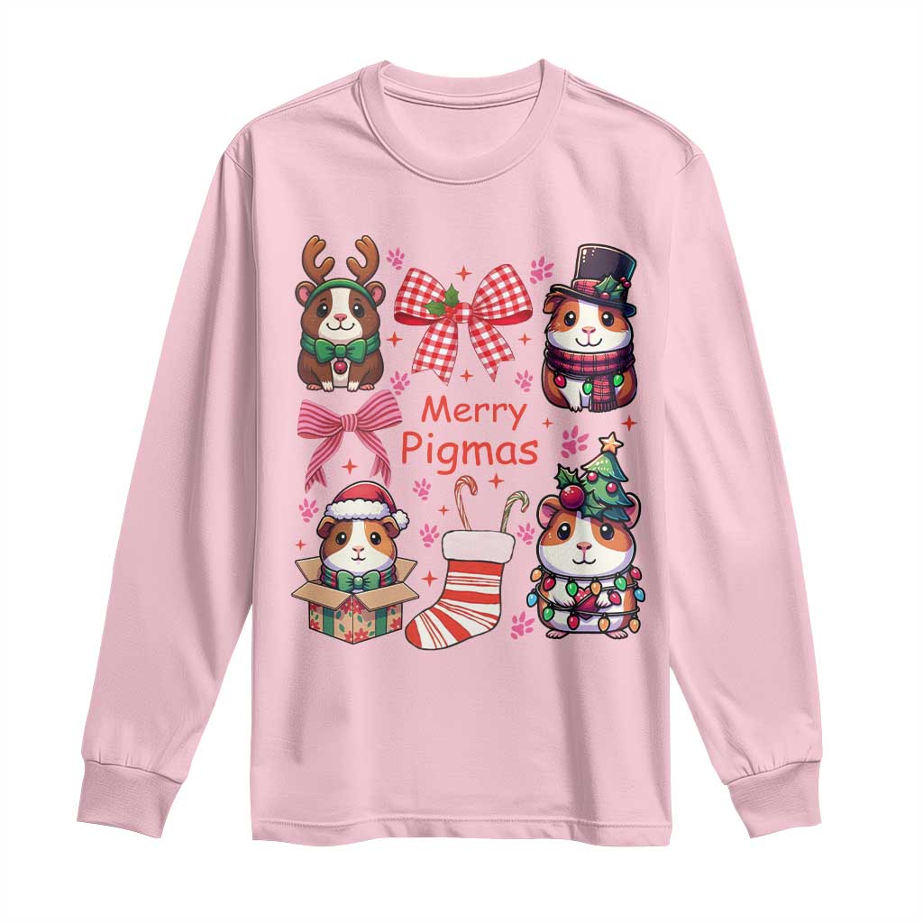 Merry Pigmas Long Sleeve Shirt Funny Guinea Pig Cavy Lover Holiday Gift - Wonder Print Shop