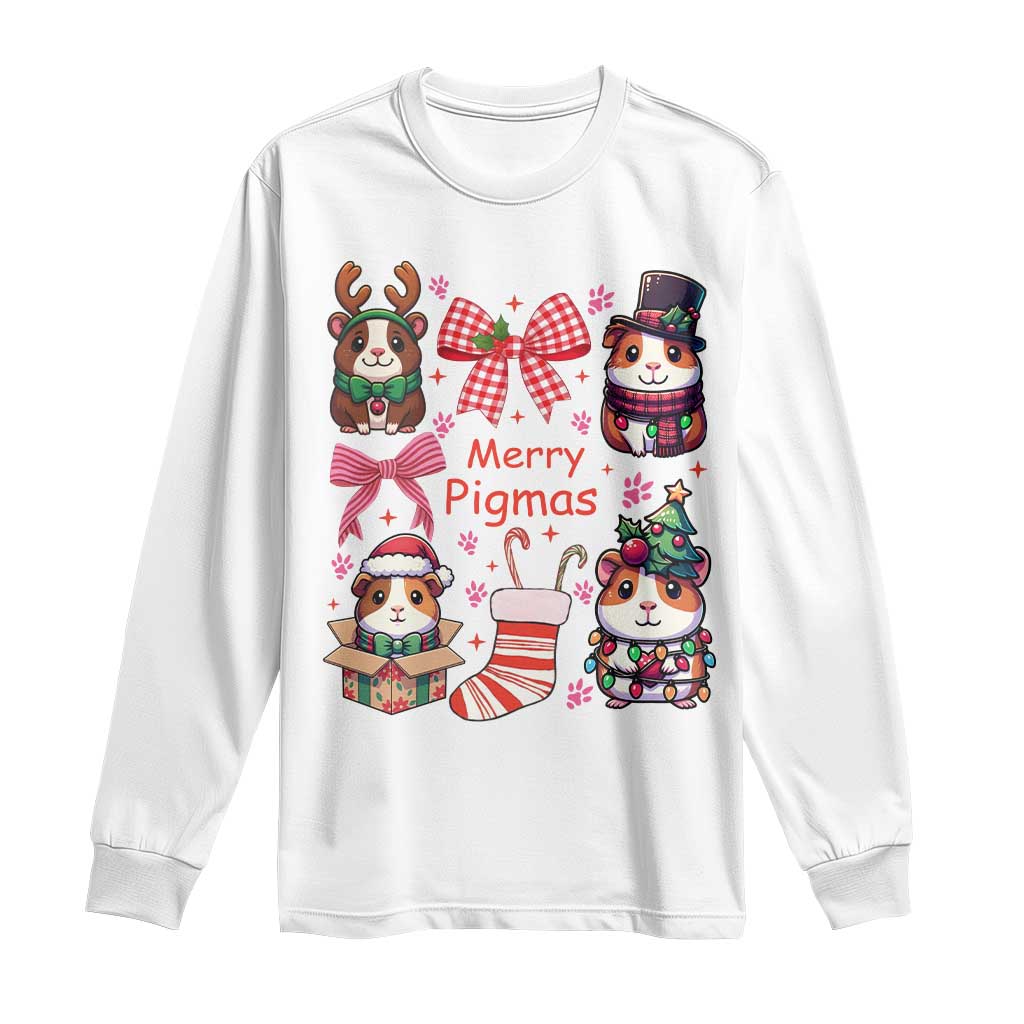 Merry Pigmas Long Sleeve Shirt Funny Guinea Pig Cavy Lover Holiday Gift - Wonder Print Shop