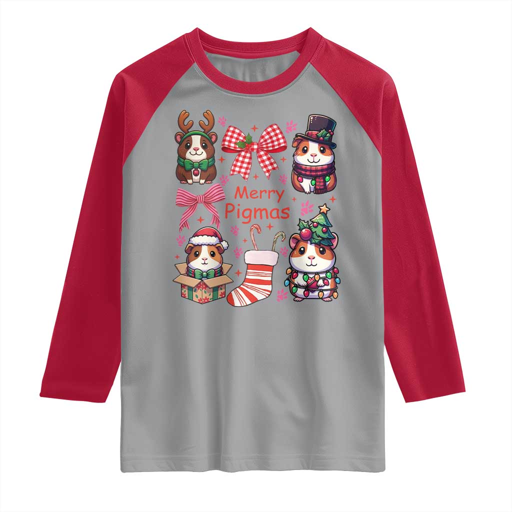 Merry Pigmas Raglan Shirt Funny Guinea Pig Cavy Lover Holiday Gift - Wonder Print Shop