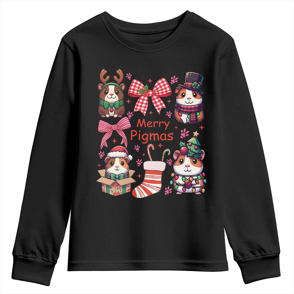 Merry Pigmas Youth Sweatshirt Funny Guinea Pig Cavy Lover Holiday Gift - Wonder Print Shop