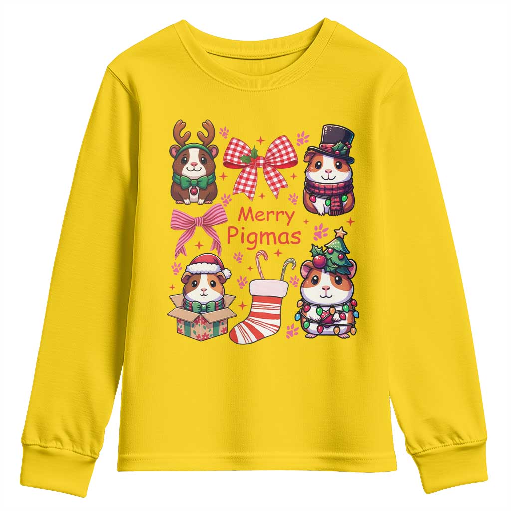 Merry Pigmas Youth Sweatshirt Funny Guinea Pig Cavy Lover Holiday Gift - Wonder Print Shop