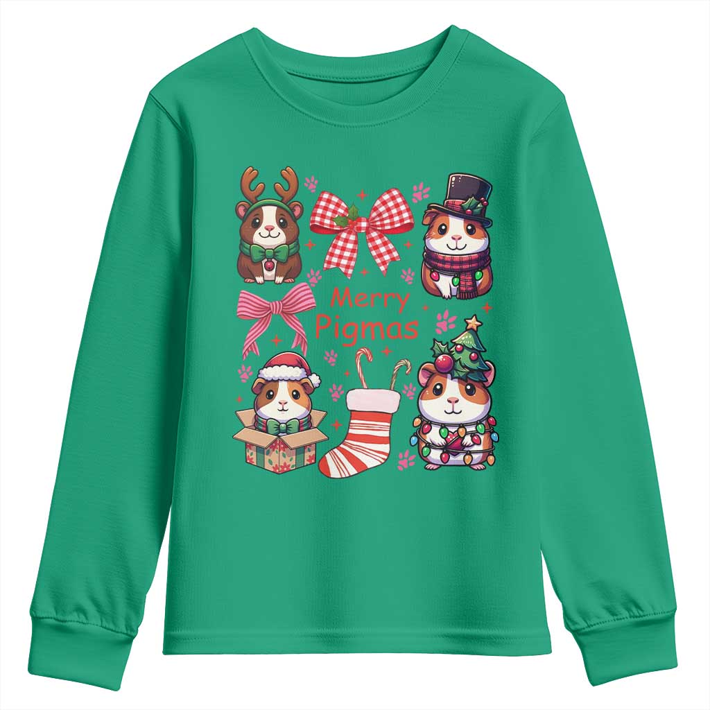 Merry Pigmas Youth Sweatshirt Funny Guinea Pig Cavy Lover Holiday Gift - Wonder Print Shop