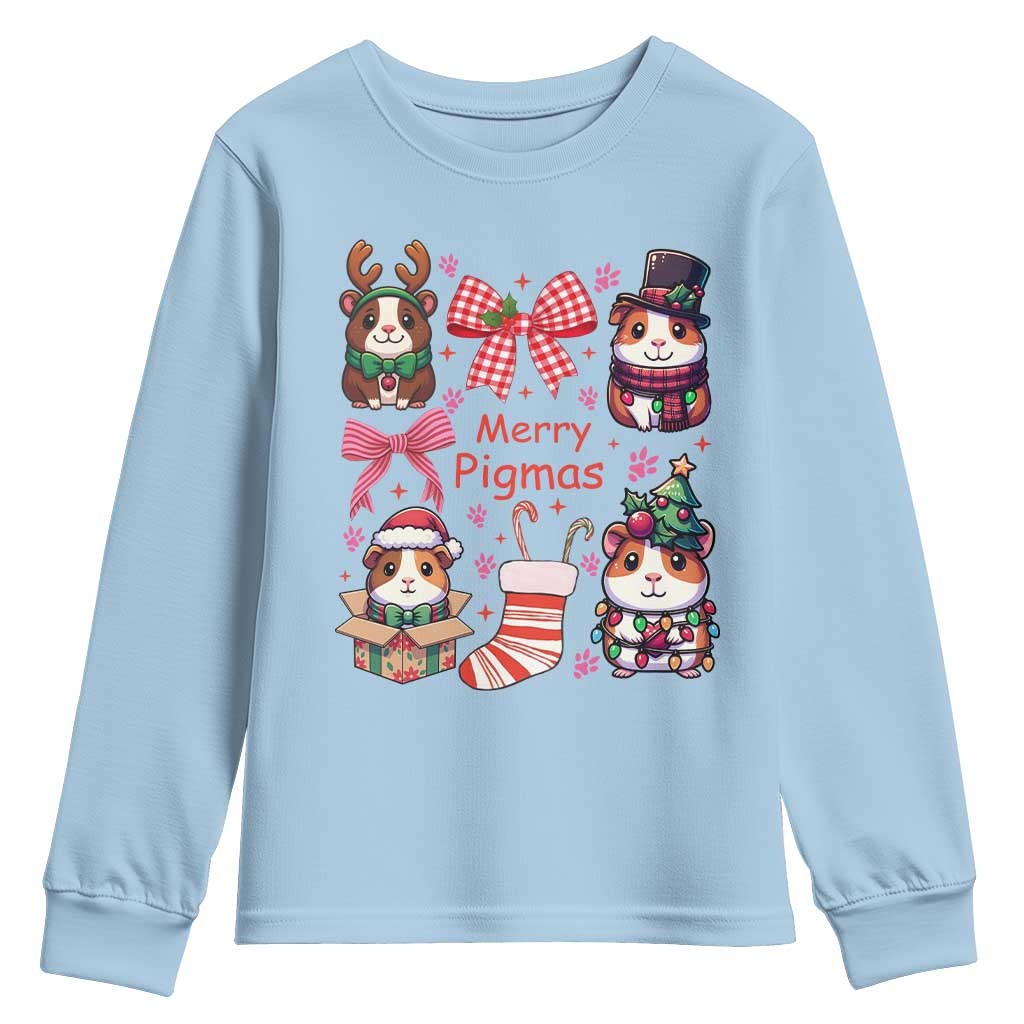 Merry Pigmas Youth Sweatshirt Funny Guinea Pig Cavy Lover Holiday Gift - Wonder Print Shop