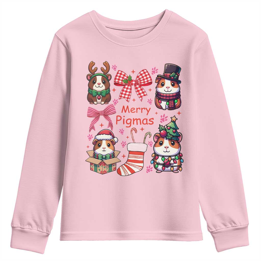 Merry Pigmas Youth Sweatshirt Funny Guinea Pig Cavy Lover Holiday Gift - Wonder Print Shop