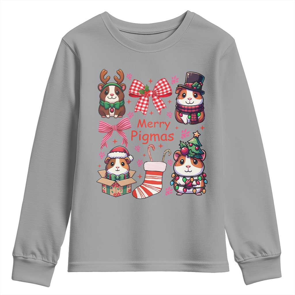 Merry Pigmas Youth Sweatshirt Funny Guinea Pig Cavy Lover Holiday Gift - Wonder Print Shop