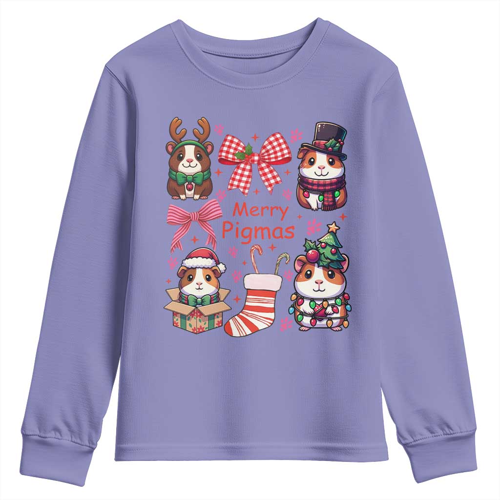 Merry Pigmas Youth Sweatshirt Funny Guinea Pig Cavy Lover Holiday Gift - Wonder Print Shop