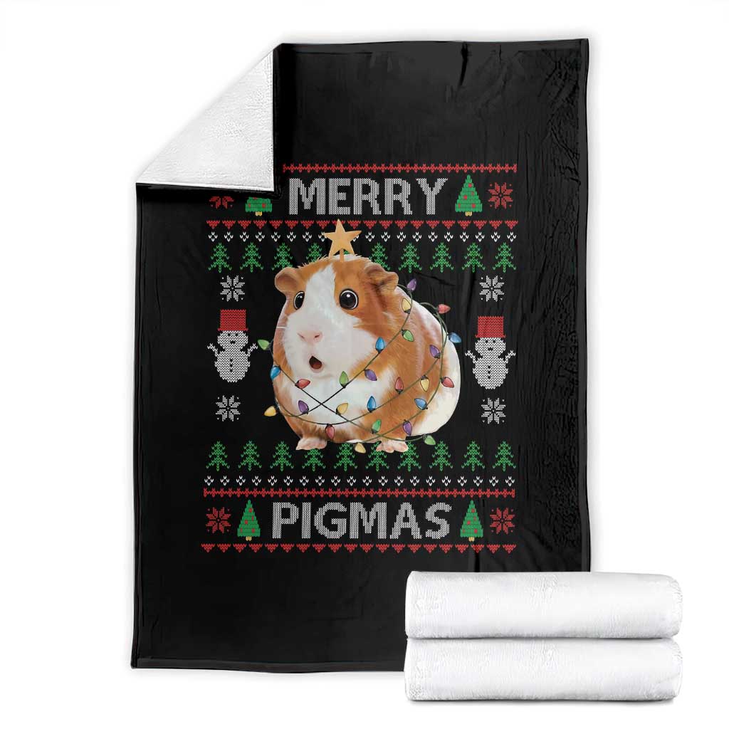 Merry Pigmas Ugly Christmas Throw Blanket Guinea Pig Lover - Wonder Print Shop