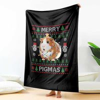 Merry Pigmas Ugly Christmas Throw Blanket Guinea Pig Lover - Wonder Print Shop