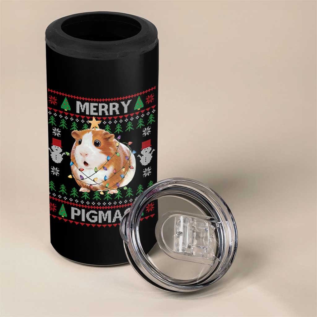 Merry Pigmas Ugly Christmas 4 in 1 Can Cooler Tumbler Guinea Pig Lover - Wonder Print Shop