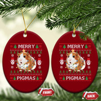 Merry Pigmas Ugly Christmas Ceramic Ornament Guinea Pig Lover - Wonder Print Shop